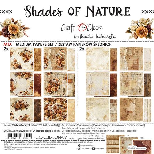 Craft O'Clock Paper Pack "Shades of Nature - 20,3x20,3cm"