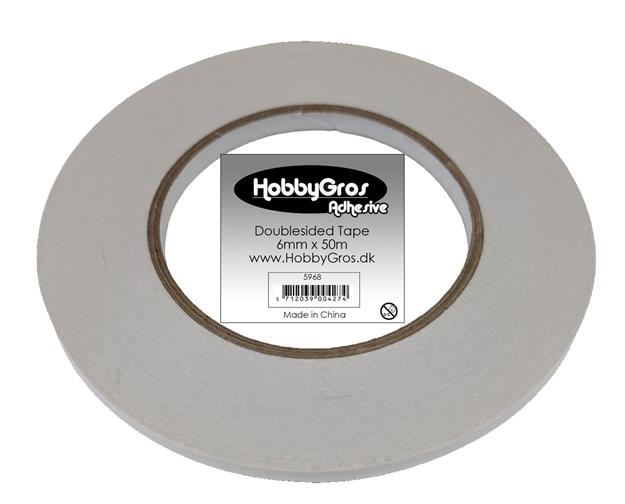 Dobbeltklæbende tape 6mmx50m
