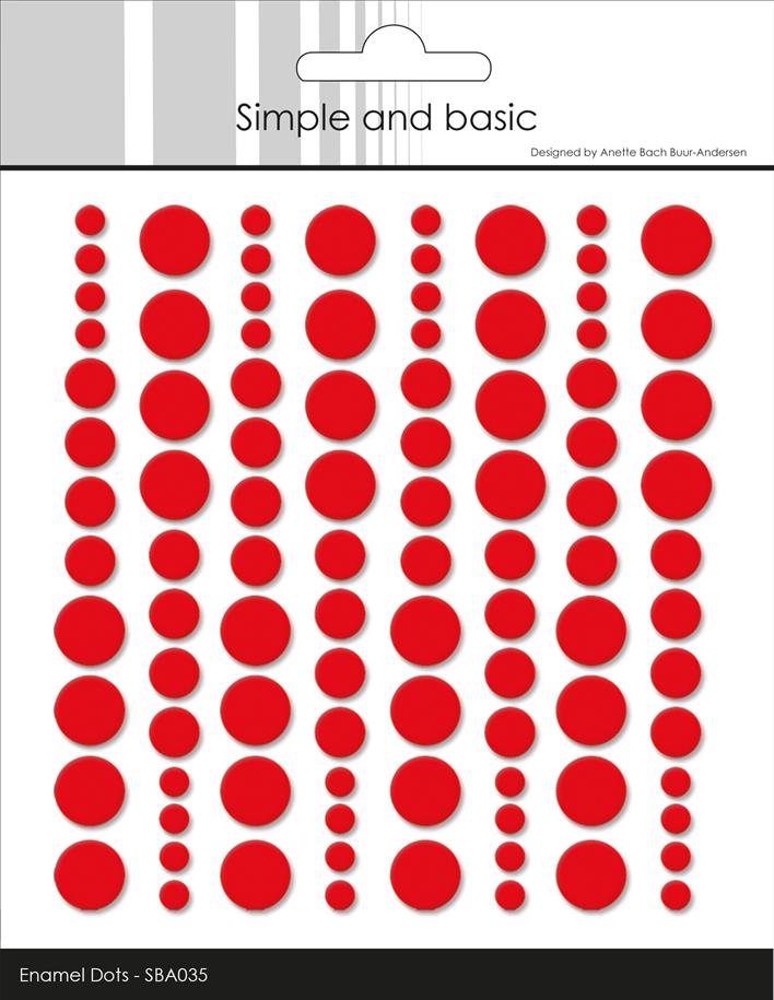 Simple and Basic Enamel Dots "Pink Red"