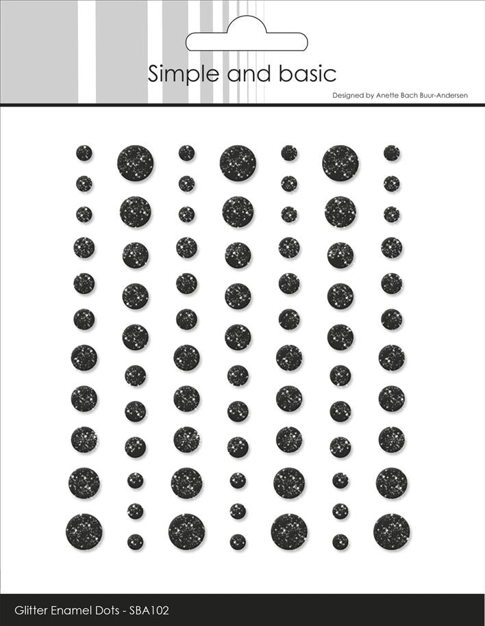 Simple and Basic Gliter Enamel Dots "Black