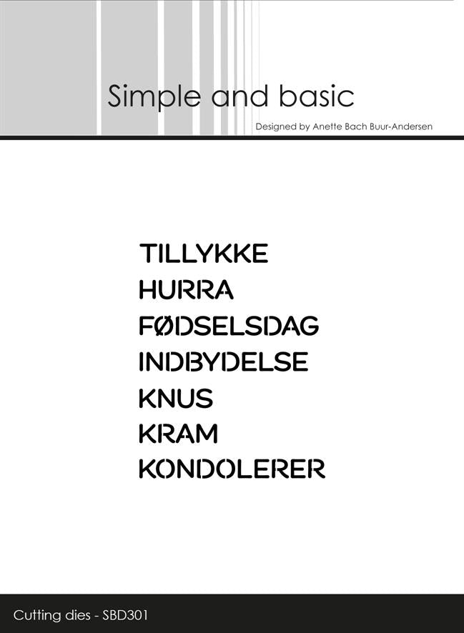 Simple and Basic die "Cut Words - Danske tekster #1"