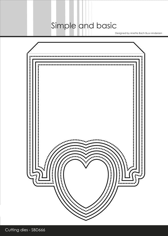 Simple and Basic dies "A6 Heart Card front"