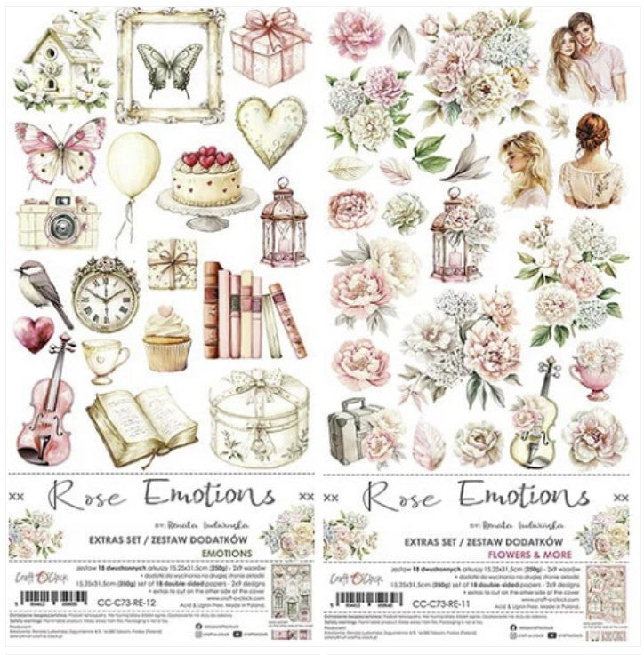 Craft O'Clock Paper Pack "Rose Emotions" Extras Set - Mix