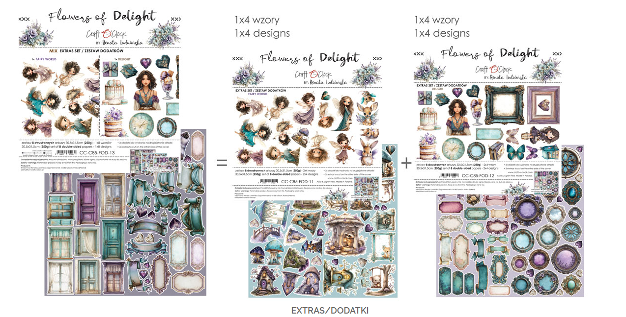 Craft O'Clock Paper Pack "FLOWERS OF DELIGHT" - mix