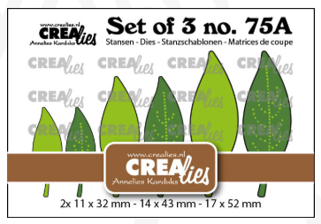 Set of 3 no. 75a: Solid Leaves 21 with/without dots (mirror image)