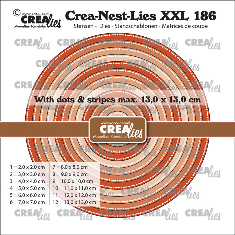 Crea-Nest-Lies XXL dies no. 186, Circles with dots and stripes
