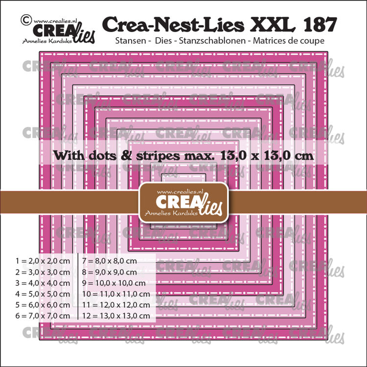 Crea-Nest-Lies XXL dies no. 187, Squares with dots and stripes