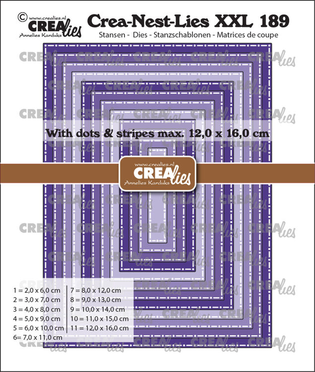 Crea-Nest-Lies XXL dies no. 189, Rectangles with dots and stripes