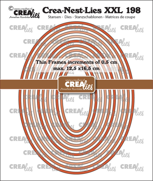 Crea-Nest-Lies XXL dies no. 198, Thin Frames Ovals smooth