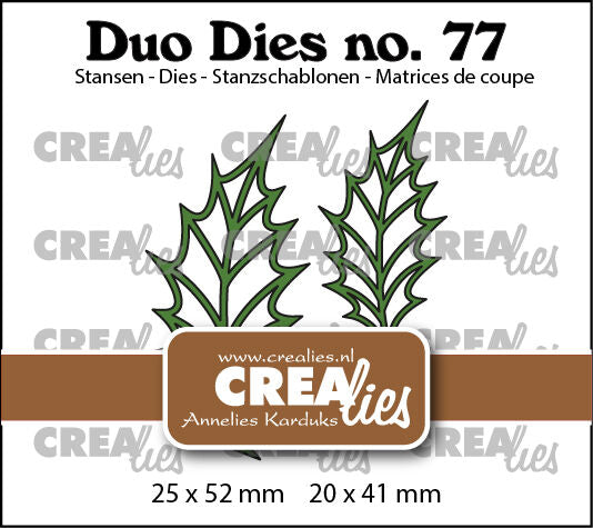 Duo Dies no. 77, Leaves 22 Open Holly Leafs
