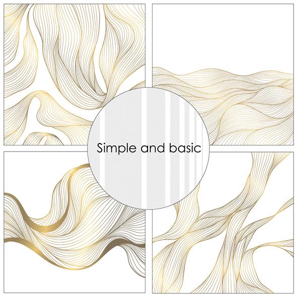 Simple and Basic Design Papers "Golden Waves"