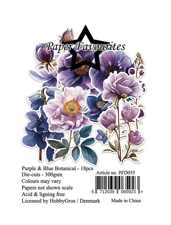 Paper Favourites Die-Cuts "Purple & Blue Botanical"