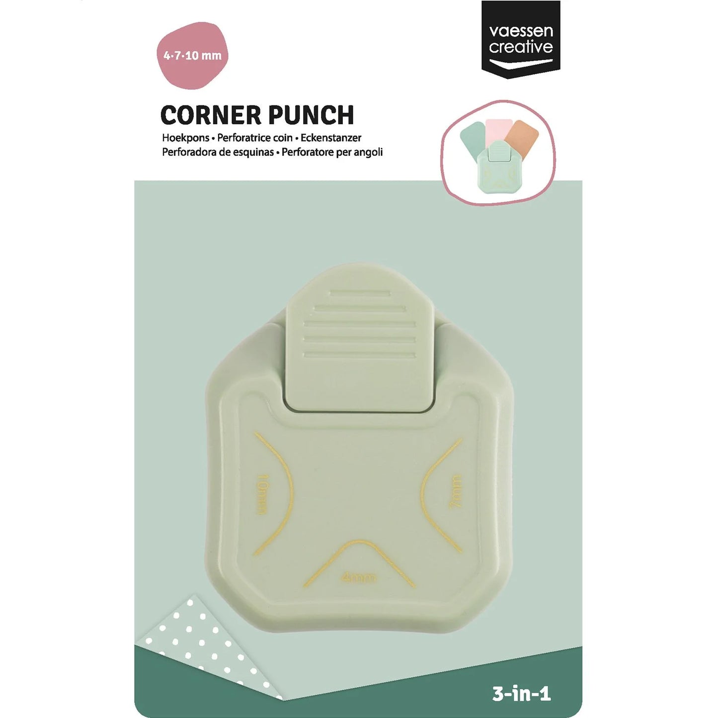 Vaessen Creative • 3-in-1 Corner Punch 4-7-10mm Mint