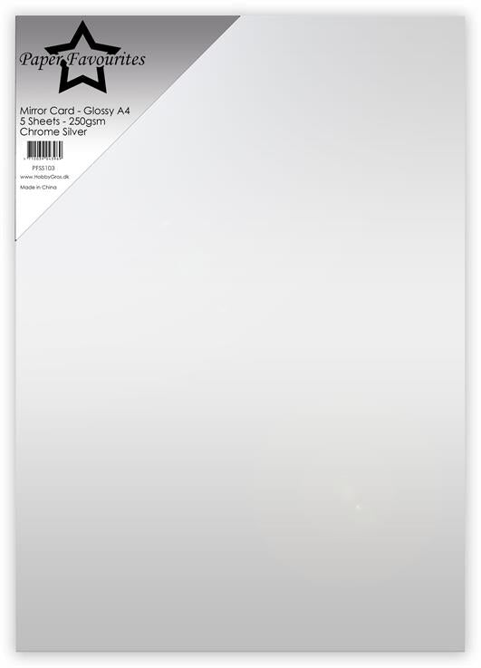 Paper Favourites Mirror Card Glossy "Chrome Silver"
