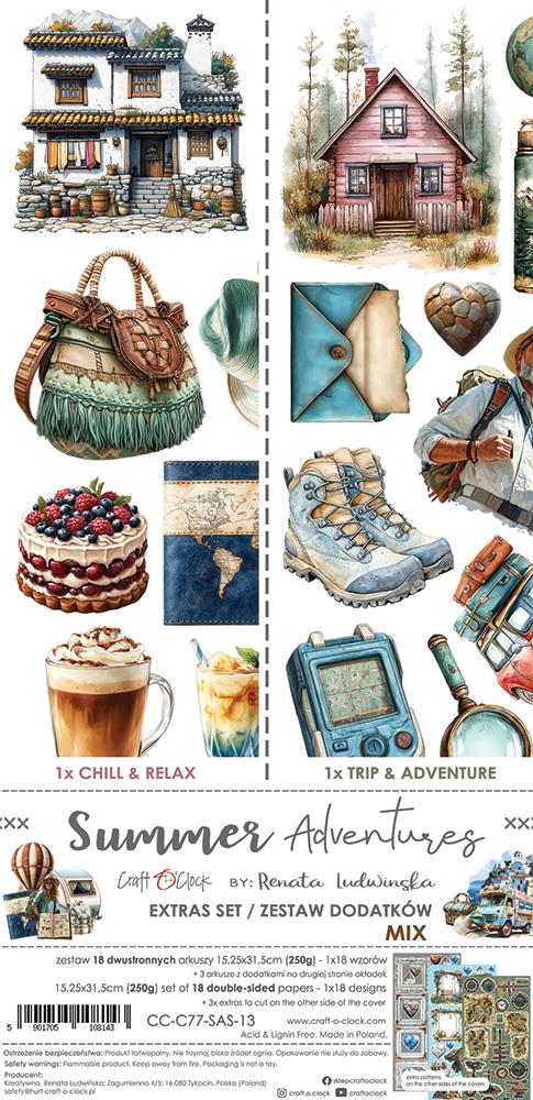 Craft O'Clock Paper Pack "Summer Adventures - Extras Set - Mix"