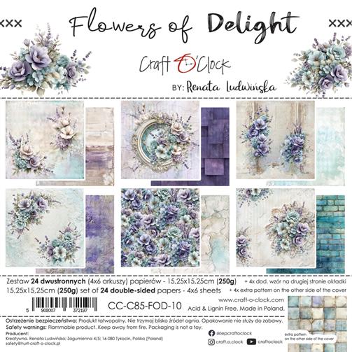 Craft O'Clock Paper Pack "FLOWERS OF DELIGHT" - 15,25x15,25cm"