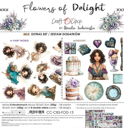 Craft O'Clock Paper Pack "FLOWERS OF DELIGHT" - mix