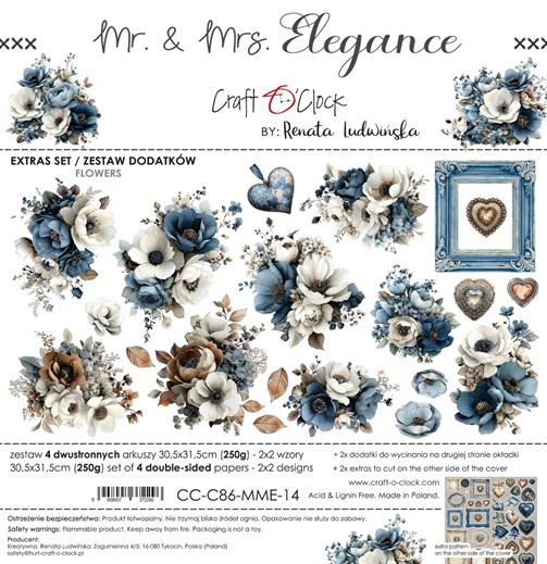 Craft O'Clock Paper Pack "Mr & Mrs Elegance - Extras Set - Flowers"