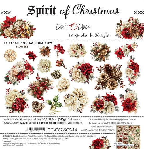 Craft O'Clock Paper Pack "Spirit of Christmas - Extras Set - Flowers"