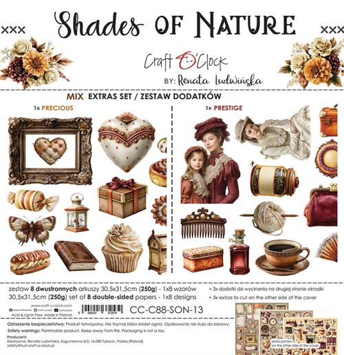 Craft O'Clock Paper Pack "Shades of Nature - Extras Set - Mix"