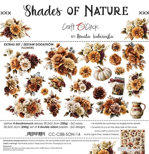 Craft O'Clock Paper Pack "Shades of Nature - Extras Set - Flowers"