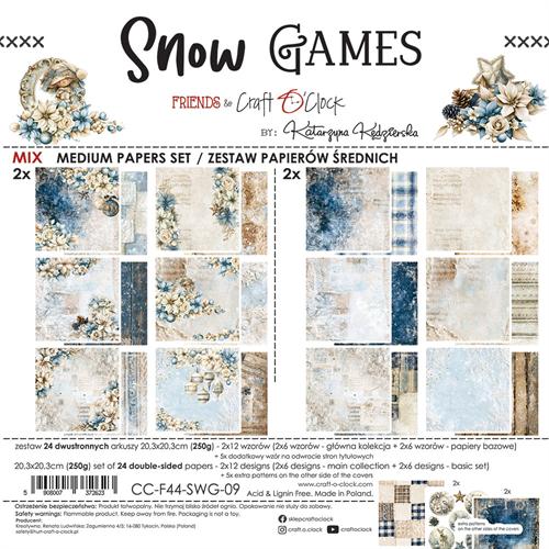 Craft O'Clock Paper Pack "Snow Games - 20,3x20,3cm"