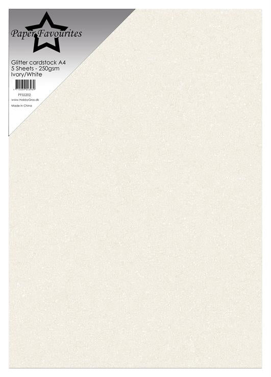 Paper Favourites Glitter Cardstock "Ivory/Whiter"