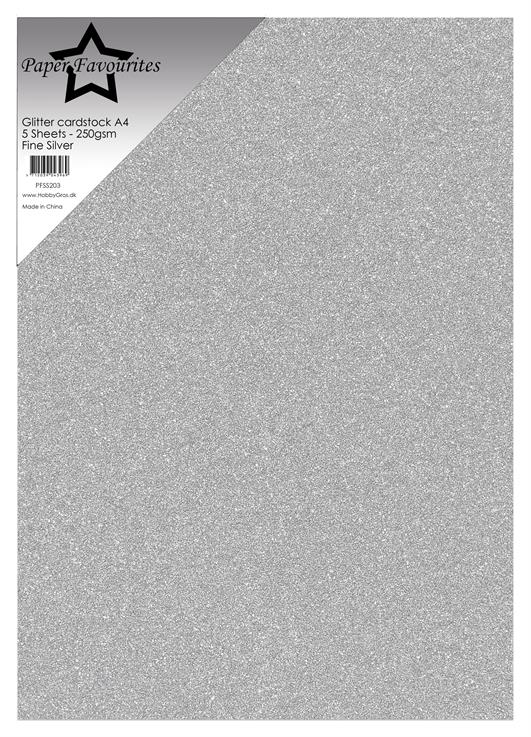 Paper Favourites Glitter Cardstock "Fine Silver"