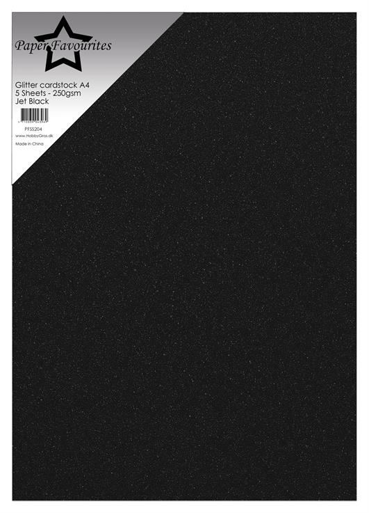 Paper Favourites Glitter Cardstock "Jet Black"