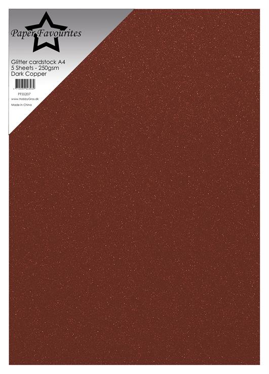 Paper Favourites Glitter Cardstock "Dark Copper"