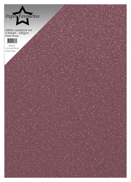 Paper Favourites Glitter Cardstock "Dark Rose"