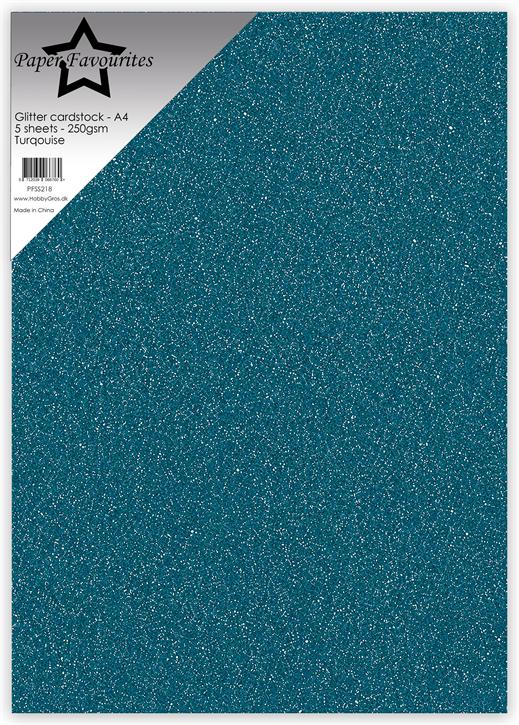 Paper Favourites Glitter Cardstock "Turqouise"