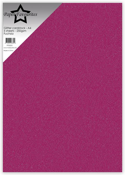 Paper Favourites Glitter Cardstock "Fuchsia"