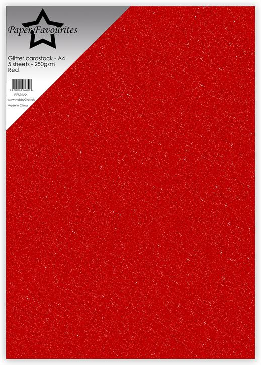 Paper Favourites Glitter Cardstock "Red"