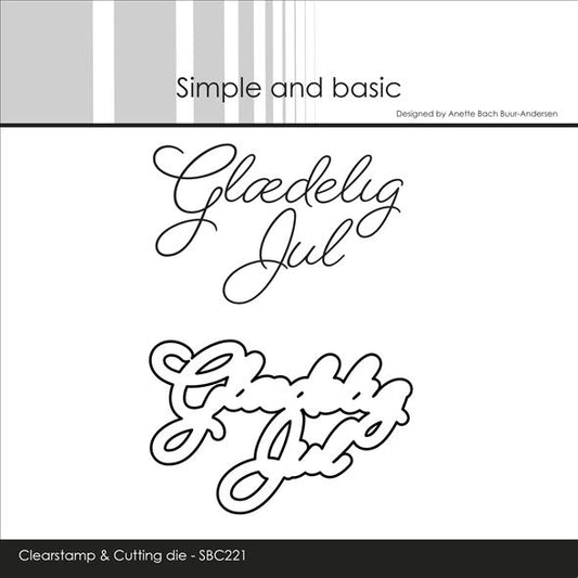 Simple and basic Clearstamp & dies "Glædelig Jul"
