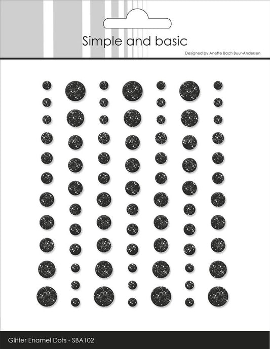 Simple and Basic Gliter Enamel Dots "Black