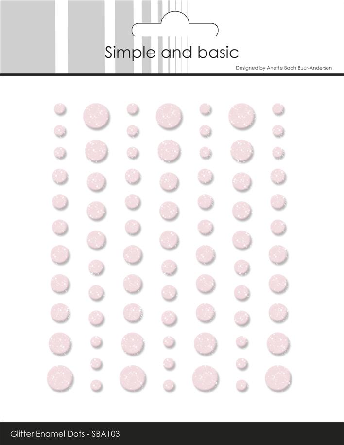 Simple and Basic Gliter Enamel Dots "Light Pink