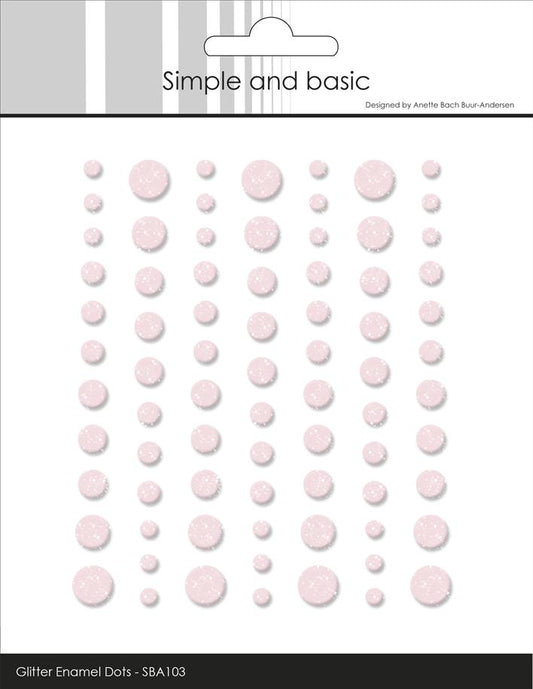 Simple and Basic Gliter Enamel Dots "Light Pink