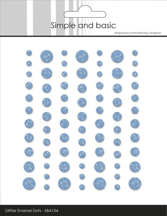 Simple and Basic Gliter Enamel Dots "Light Blue