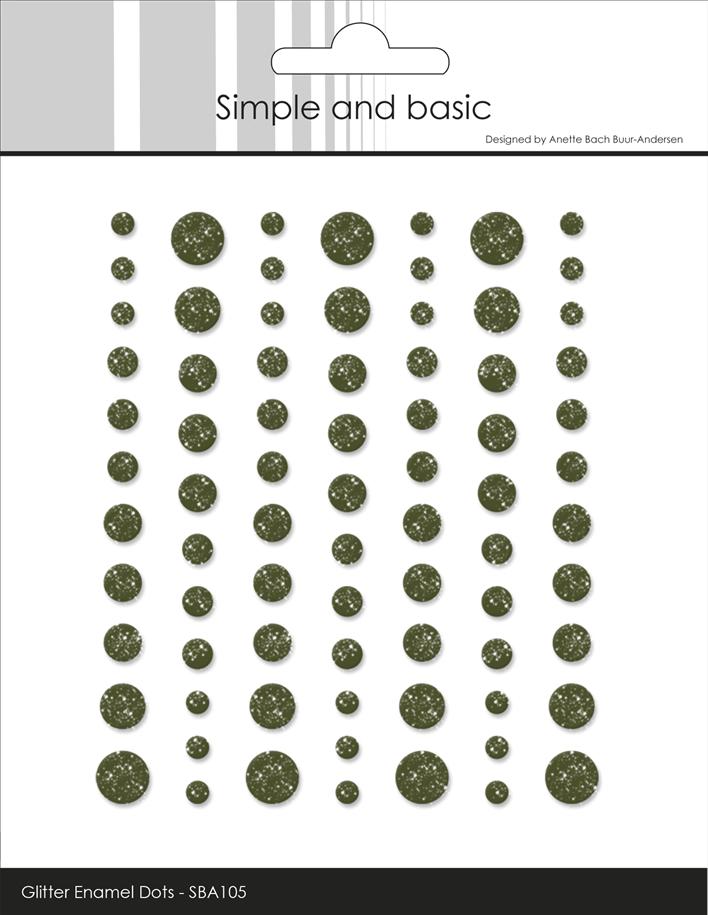 Simple and Basic Gliter Enamel Dots "Forest Green