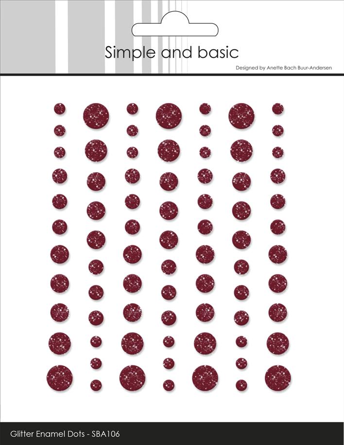 Simple and Basic Gliter Enamel Dots "Wine Red