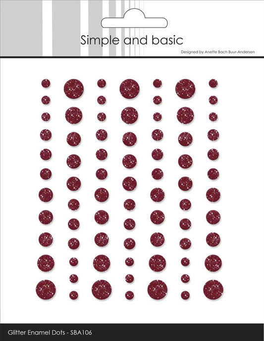 Simple and Basic Gliter Enamel Dots "Wine Red