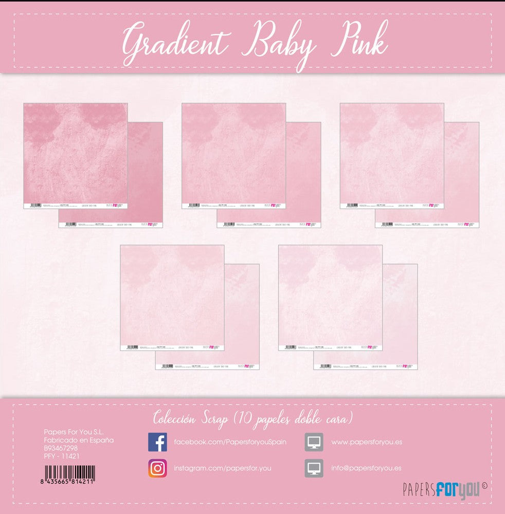 Scrapark 12' x 12' pakke Papers for you pink