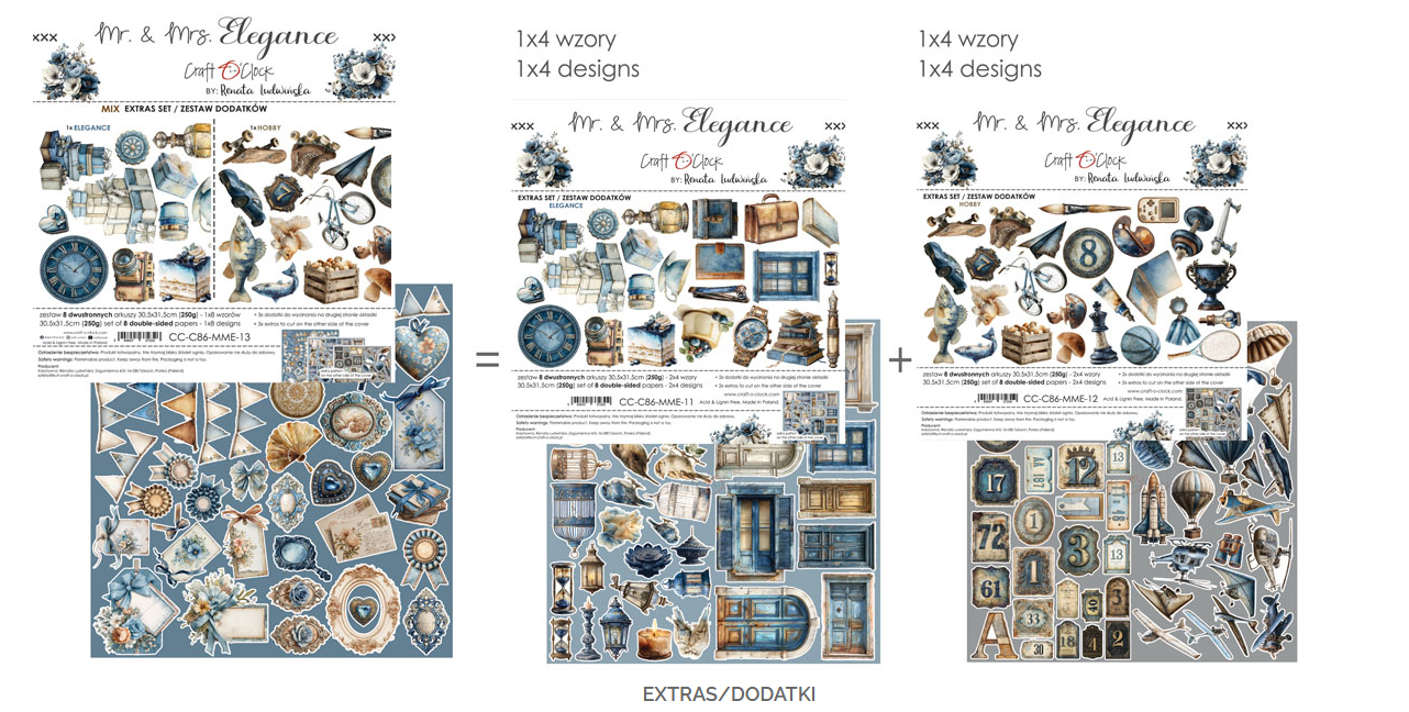 Craft O'Clock Paper Pack "MR. & MRS. ELEGANCE" - mix