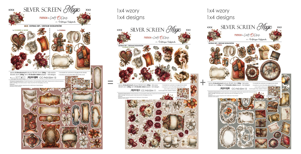 Craft O'Clock Paper Pack "SILVER SCREEN MAGIC" - mix