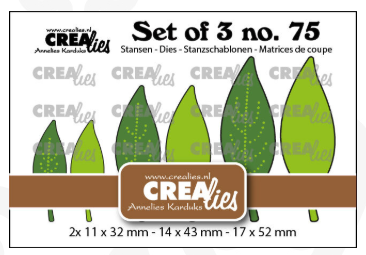 Set of 3 no. 75: Solid Leaves 21 with/without dots