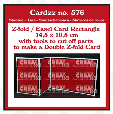 Cardzz stansen no. 576, (Double) Z-fold / Easel card rechthoek horizontaal