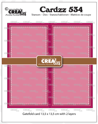 Cardzz stansen no. 534, Gatefold vierkante kaart 13,5 x 13,5 cm