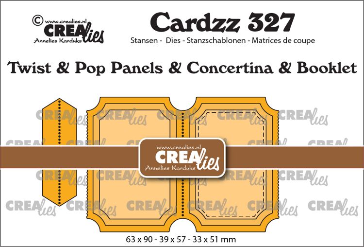 Cardzz dies no. 327, Twist & Pop B3, Panels & Concertina & Booklet tickets vertical