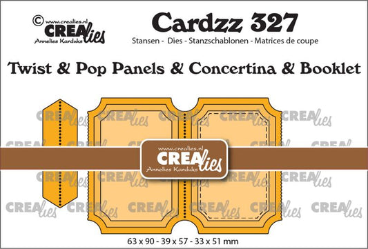 Cardzz dies no. 327, Twist & Pop B3, Panels & Concertina & Booklet tickets vertical